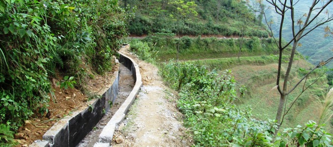 Irrigation canal, Pa Lang village, Nghia Thuan commune, Quan Ba district, Ha Giang province, Vietnam. Photo: Pham Quang Hoa