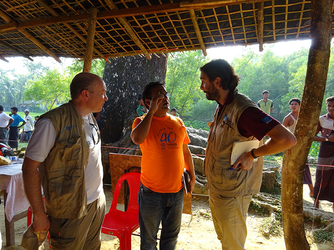 John Durcan with colleagues in Cox's Bazaar, Bangladesh