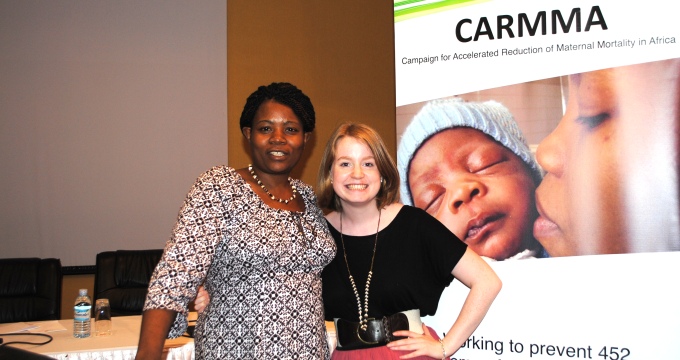 Emma Mulhern (r) with her UNFPA supervisor Phylis Munyama (l) during her time as an Irish Aid sponsored UN Youth Volunteer with the UNFPA in Zimbabwe.