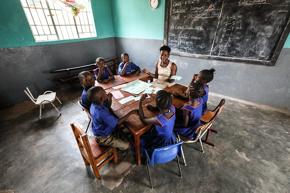 St Joseph's Compound, a school that educates and teaches hearing impaired children in Makeni Town, Sierra Leone. Africa, 2019. Photo: Philip Behan/DFA